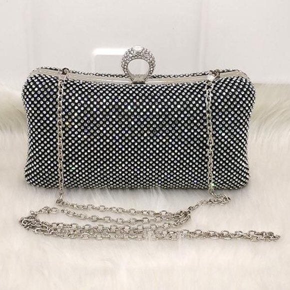 Rhinestone Evening Bag, Clutch Handmade With Love! - Picture 2 of 3